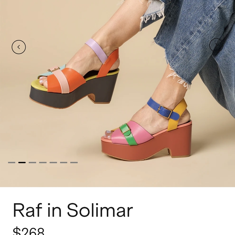 NIB Charlotte Stone Platform RAF Solimar Sandals Sz 9